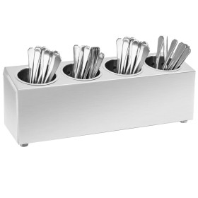 Soporte para cubiertos 4 rejillas acero inoxidable rectangular de , Bandejas de cubiertos y utensilios - Ref: Foro24-51227, P...