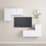 Set de muebles de salón TV 4 piezas madera de ingeniería blanco de , Muebles TV - Ref: Foro24-3078688, Precio: 142,26 €, Desc...