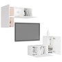 Set de muebles de salón TV 4 piezas madera de ingeniería blanco de , Muebles TV - Ref: Foro24-3078688, Precio: 142,26 €, Desc...