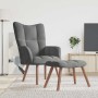 Sillón de relax con taburete terciopelo gris oscuro en Sillones | Comprar online en Foru.es