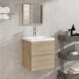 Armario de baño con espejo madera de ingeniería roble Sonoma de , Muebles de baño - Ref: Foro24-804866, Precio: 65,30 €, Desc...