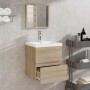 Armario de baño con espejo madera de ingeniería roble Sonoma de , Muebles de baño - Ref: Foro24-804866, Precio: 65,30 €, Desc...