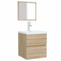 Armario de baño con espejo madera de ingeniería roble Sonoma de , Muebles de baño - Ref: Foro24-804866, Precio: 65,30 €, Desc...