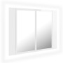 Armario espejo de baño LED acrílico blanco brillo 60x12x45 cm de , Tocadores de baño - Ref: Foro24-804961, Precio: 51,72 €, D...