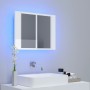Armario espejo de baño LED acrílico blanco brillo 60x12x45 cm de , Tocadores de baño - Ref: Foro24-804961, Precio: 51,72 €, D...