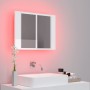 Armario espejo de baño LED acrílico blanco brillo 60x12x45 cm de , Tocadores de baño - Ref: Foro24-804961, Precio: 51,72 €, D...