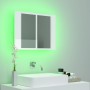 Armario espejo de baño LED acrílico blanco brillo 60x12x45 cm de , Tocadores de baño - Ref: Foro24-804961, Precio: 51,72 €, D...