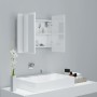 Armario espejo de baño LED acrílico blanco brillo 60x12x45 cm de , Tocadores de baño - Ref: Foro24-804961, Precio: 51,72 €, D...