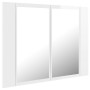 Armario espejo de baño LED acrílico blanco brillo 60x12x45 cm de , Tocadores de baño - Ref: Foro24-804961, Precio: 51,72 €, D...