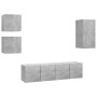 Set de muebles de salón 5 pzas madera ingeniería gris hormigón de , Muebles TV - Ref: Foro24-3079115, Precio: 129,37 €, Descu...
