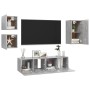 Set de muebles de salón 5 pzas madera ingeniería gris hormigón de , Muebles TV - Ref: Foro24-3079115, Precio: 129,37 €, Descu...