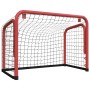 Portería hockey y red acero y poliéster rojo y negro 68x32x47cm de , Porterías de hockey - Ref: Foro24-93740, Precio: 42,05 €...