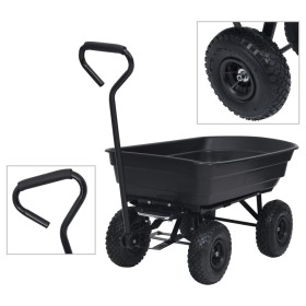 Carrito de mano basculante para jardín 300 kg 75 L negro de , Carretillas de carga - Ref: Foro24-92579, Precio: 158,51 €, Des...