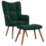 Sillón de relax con taburete terciopelo verde oscuro en Sillones | Comprar online en Foru.es