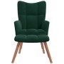 Sillón de relax con taburete terciopelo verde oscuro en Sillones | Comprar online en Foru.es