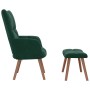 Sillón de relax con taburete terciopelo verde oscuro en Sillones | Comprar online en Foru.es