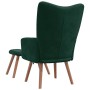 Sillón de relax con taburete terciopelo verde oscuro en Sillones | Comprar online en Foru.es