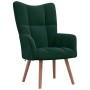 Sillón de relax con taburete terciopelo verde oscuro en Sillones | Comprar online en Foru.es