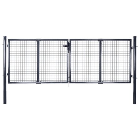 Puerta de malla de jardín acero galvanizado gris 289x125 cm de , Puertas de jardín - Ref: Foro24-143364, Precio: 402,28 €, De...