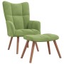 Sillón de relax con taburete de terciopelo verde claro en Sillones | Comprar online en Foru.es