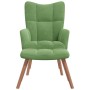 Sillón de relax con taburete de terciopelo verde claro en Sillones | Comprar online en Foru.es