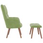 Sillón de relax con taburete de terciopelo verde claro en Sillones | Comprar online en Foru.es