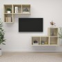 Muebles de salón de pared 4 pzas madera ingeniería roble Sonoma de , Muebles TV - Ref: Foro24-3079838, Precio: 133,91 €, Desc...