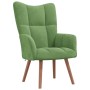 Sillón de relax con taburete de terciopelo verde claro en Sillones | Comprar online en Foru.es