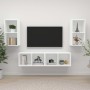 Muebles de salón de pared 4 piezas madera de ingeniería blanco de , Muebles TV - Ref: Foro24-3079871, Precio: 136,49 €, Descu...
