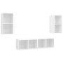 Muebles de salón de pared 4 piezas madera de ingeniería blanco de , Muebles TV - Ref: Foro24-3079871, Precio: 136,49 €, Descu...