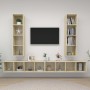 Muebles de salón de pared 4 pzas madera ingeniería roble Sonoma de , Muebles TV - Ref: Foro24-3079892, Precio: 234,80 €, Desc...