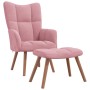 Sillón de relax con taburete terciopelo rosa en Sillones | Comprar online en Foru.es