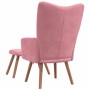 Sillón de relax con taburete terciopelo rosa en Sillones | Comprar online en Foru.es
