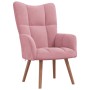 Sillón de relax con taburete terciopelo rosa en Sillones | Comprar online en Foru.es
