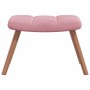 Sillón de relax con taburete terciopelo rosa en Sillones | Comprar online en Foru.es