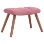 Sillón de relax con taburete terciopelo rosa en Sillones | Comprar online en Foru.es