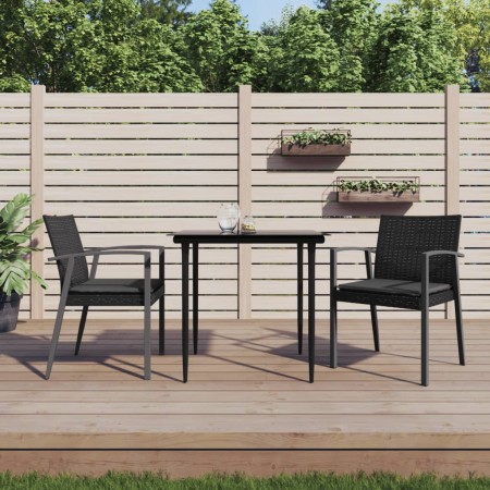 Sillas jardín cojines 2 uds ratán sintético negro 56,5x57x83 cm de , Sillas de jardín - Ref: Foro24-364096, Precio: 150,54 €,...