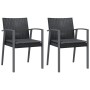 Sillas jardín cojines 2 uds ratán sintético negro 56,5x57x83 cm de , Sillas de jardín - Ref: Foro24-364096, Precio: 150,54 €,...