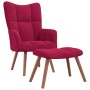 Sillón de relax con taburete terciopelo rojo tinto en Sillones | Comprar online en Foru.es