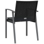Sillas jardín cojines 2 uds ratán sintético negro 56,5x57x83 cm de , Sillas de jardín - Ref: Foro24-364096, Precio: 150,54 €,...