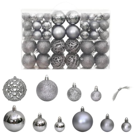 Bolas de Navidad 100 unidades gris 3 / 4 / 6 cm | Foro24.es | Tu tienda online para hogar, jardín y más Foro24.es