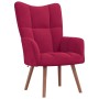 Sillón de relax con taburete terciopelo rojo tinto en Sillones | Comprar online en Foru.es