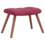 Sillón de relax con taburete terciopelo rojo tinto en Sillones | Comprar online en Foru.es