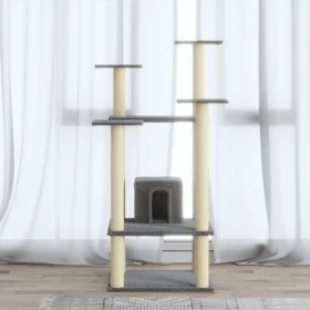 Rascador para gatos con postes de sisal gris claro 110 cm de vidaXL, Mobiliario para gatos - Ref: Foro24-171480, Precio: 54,5...