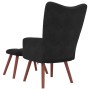 Sillón de relax con taburete terciopelo negro en Sillones | Comprar online en Foru.es
