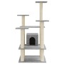 Rascador para gatos con postes de sisal gris claro 110 cm de vidaXL, Mobiliario para gatos - Ref: Foro24-171480, Precio: 55,3...