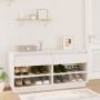 Mueble zapatero de madera maciza de pino blanco 110x34x52 cm de , Zapateros y organizadores de calzado - Ref: Foro24-814445, ...