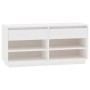 Mueble zapatero de madera maciza de pino blanco 110x34x52 cm de , Zapateros y organizadores de calzado - Ref: Foro24-814445, ...