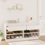 Mueble zapatero de madera maciza de pino blanco 110x34x52 cm de , Zapateros y organizadores de calzado - Ref: Foro24-814445, ...