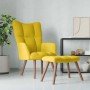 Sillón de relax con taburete terciopelo amarillo mostaza en Sillones | Comprar online en Foru.es